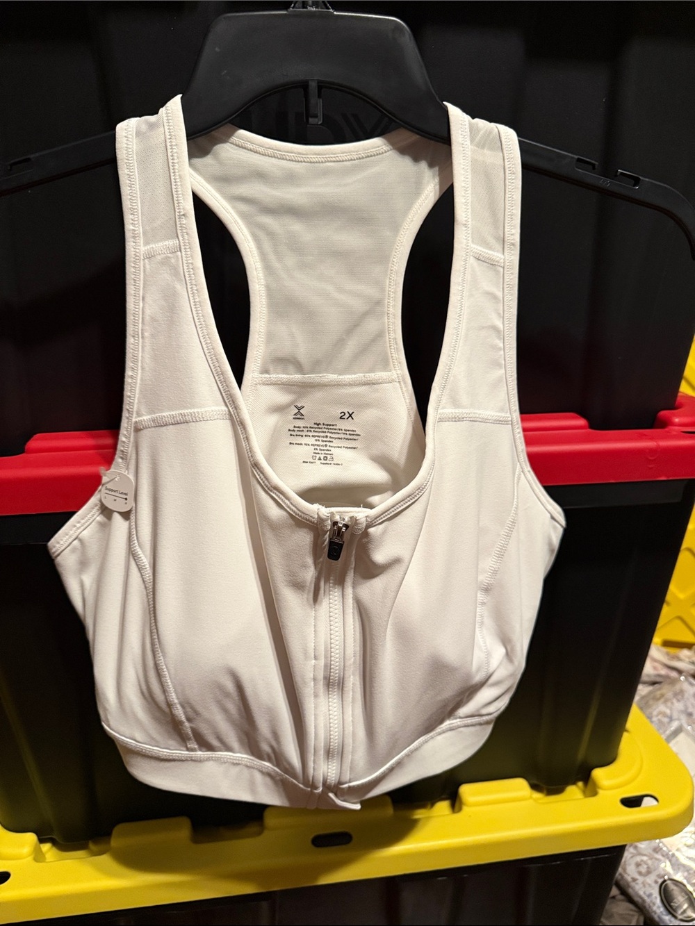 Xersion Women’s White Front-Zip Sports Bra - 2X